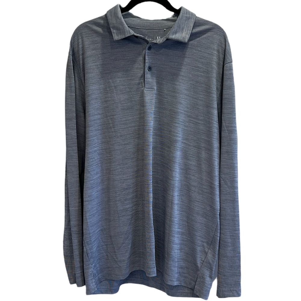 Mens Walter Hagen Long Sleeve Golf Polo Gem